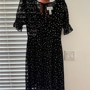 Black and White Polka Dot Midi Dress